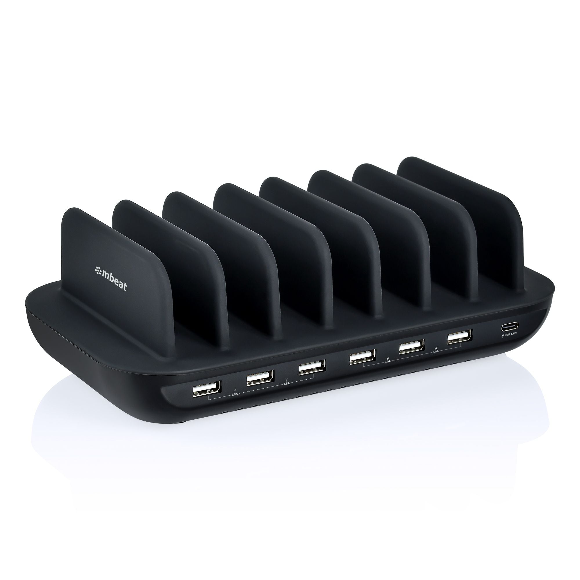 mbeat Gorilla Power 60W 7 Port USB-C & USB Charging Station 6× USB-A 1× USB-C PD Output Power: Total 60W Product Weight: 0.66kg mbeat Gorilla Power 60W 7 Port USB-C & USB Charging Station 6× USB-A 1× USB-C PD Output Power: Total 60W Product Weight: 0.66kg